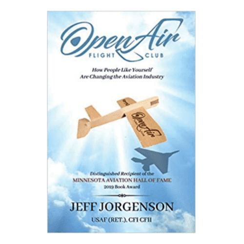 A book cover with an airplane and the words " open air flight club ".